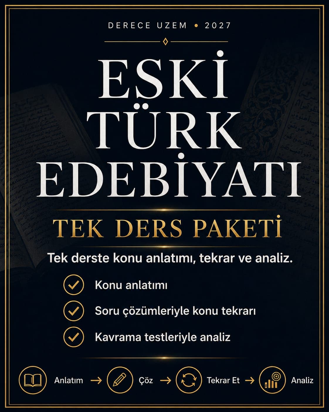 2027 Eski Türk Edebiyatı Tek Ders